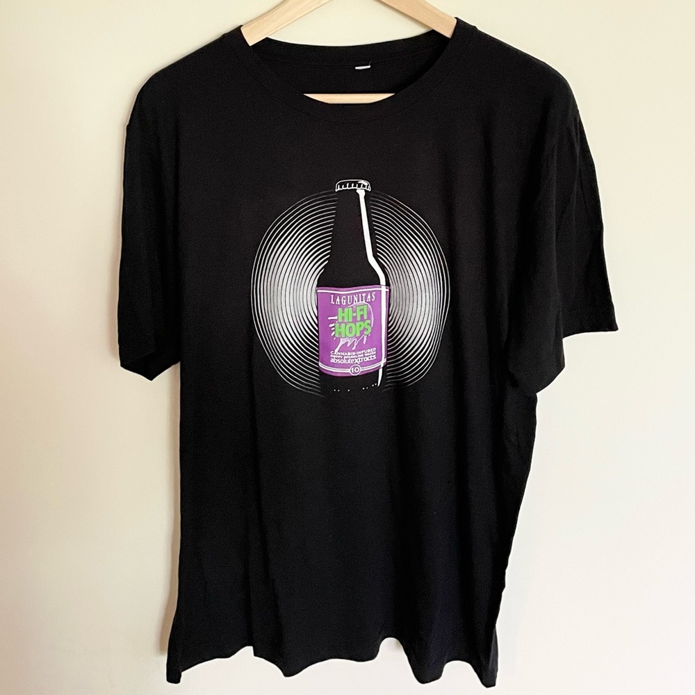 Lagunitas Hi-Fi Hops Promotional Craft Beer Mens Black T Shirt Size Large RARE